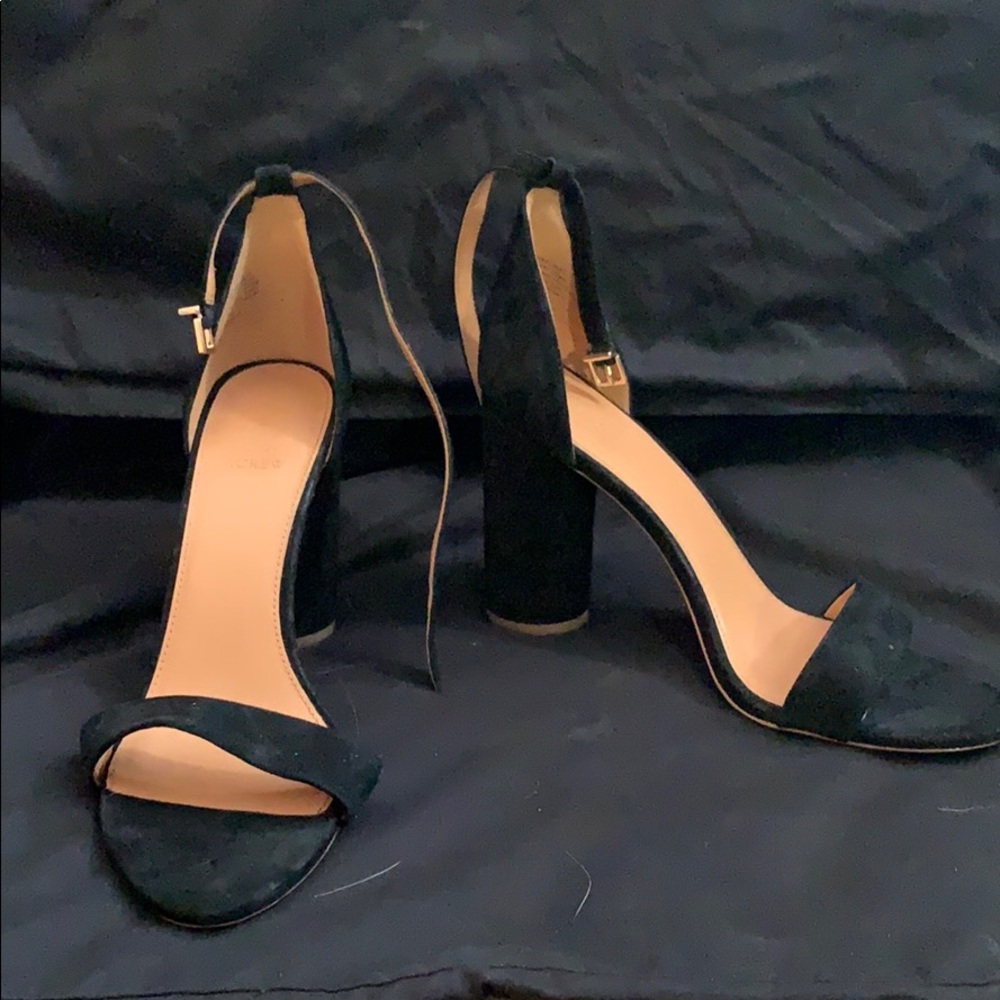 Black J.CREW open toe heels